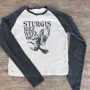 Brandy Melville Black and Cream Top